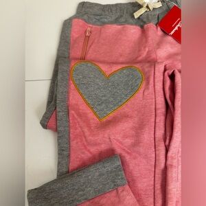 Hanna Andersson Pink Gray Kids Leggings, cotton size 140 (10-12Y) new with tags